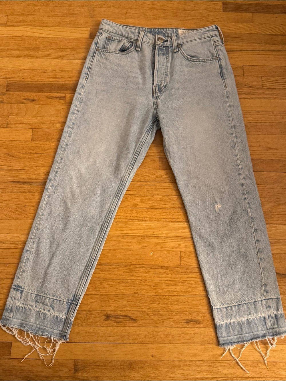Light Wash High-Rise Straight Leg Jeans